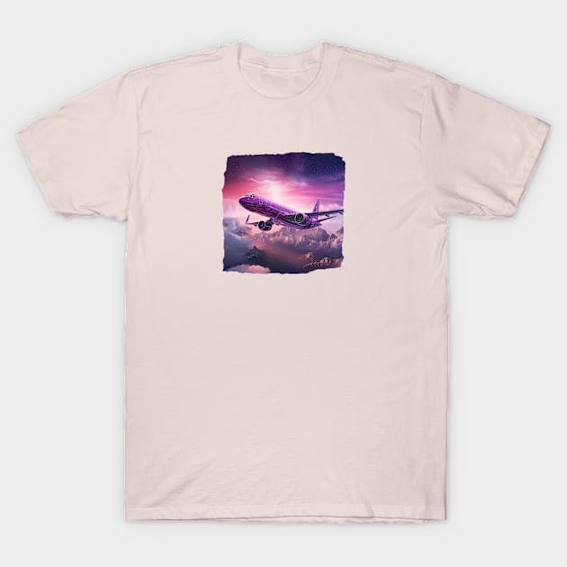 Purple Airplane 01 T-Shirt by Elisabeth Lucas